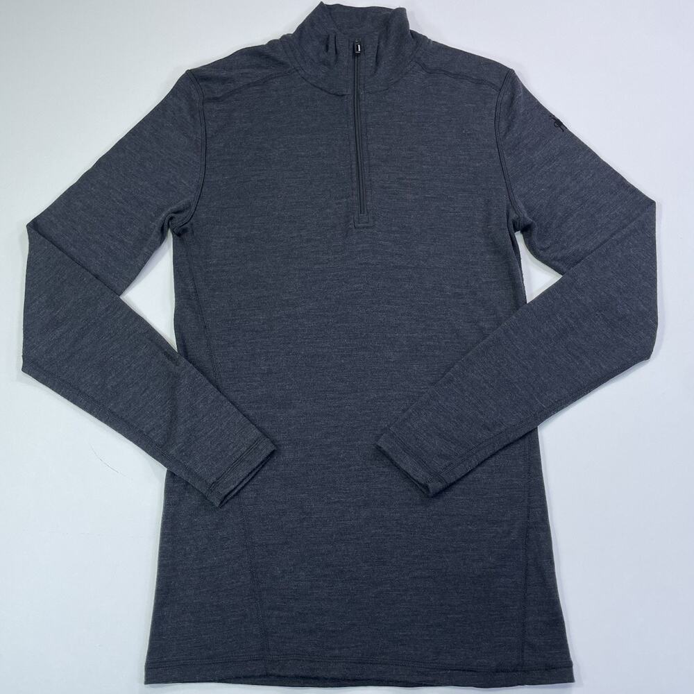 Smartwool 1/4 Zip Base Layer Men’s Medium Gray 100% Merino Wool Gray Pullover